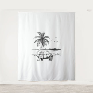 Sea Turtle Blue Camouflage Wandteppich