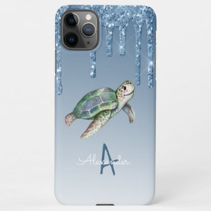 Sea Turtle Blue Glitzer Personalisierter Haushalt iPhone 11Pro Max Hülle
