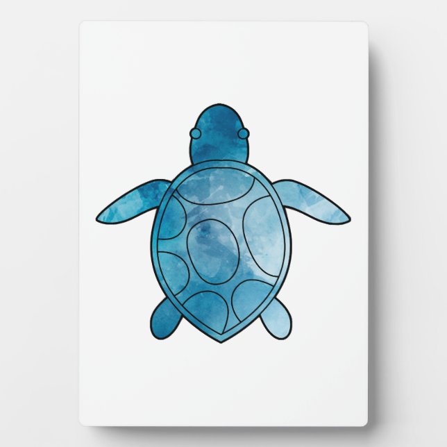 Sea Turtle blue watercolor Fotoplatte (Vorderseite)