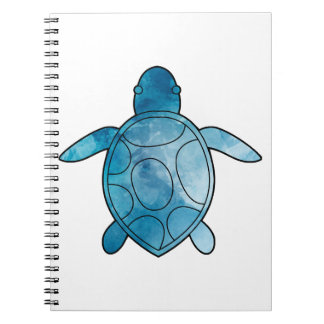 Sea Turtle blue watercolor Notizblock