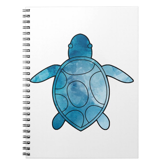 Sea Turtle blue watercolor Notizblock (Vorderseite)