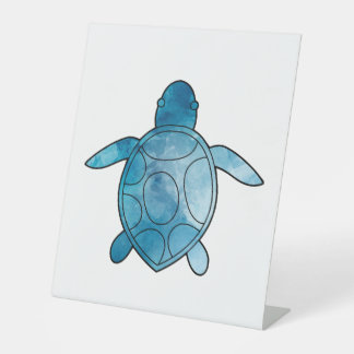 Sea Turtle blue watercolor Sockelschild
