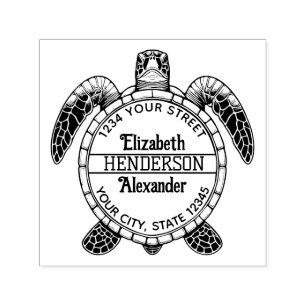 Sea Turtle Bly View Name Rücksendeadresse Permastempel