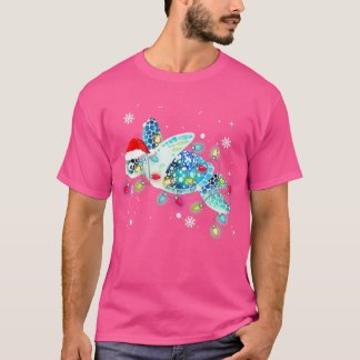 Sea Turtle Christmas Lights Funny Weihnachtsmannmü T-Shirt