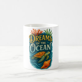 Sea Turtle & Coral Art Kaffeetasse