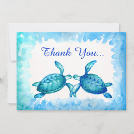 Sea Turtle Danke Cards - Aquamarines blaues Wasser