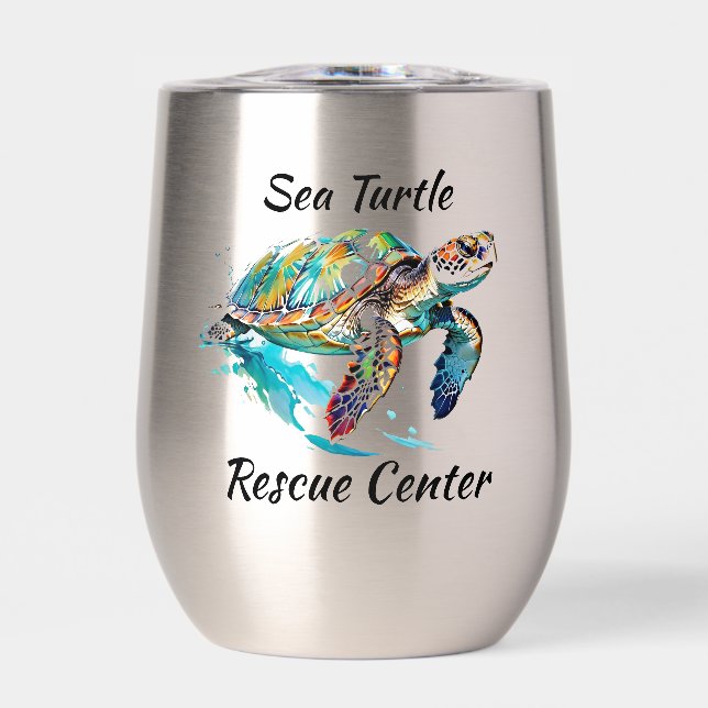 Sea Turtle Design Thermal Wine Tumbler (Vorderseite)