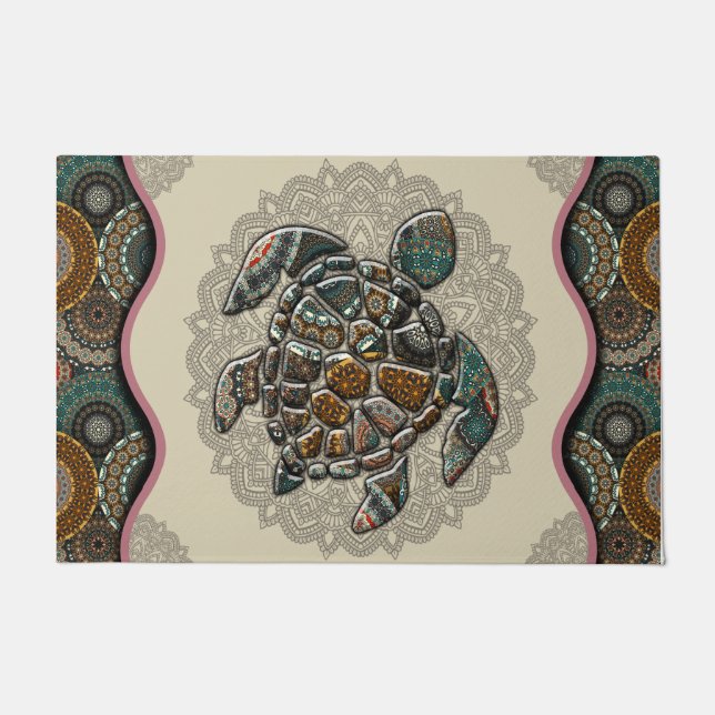Sea Turtle Doormat, Schildkröte Begrüßungsmatte Fußmatte (Vorderseite)