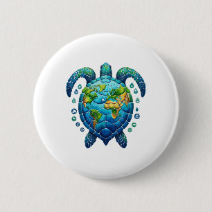 Sea Turtle Earth Day 2024 Sea Animals Women Men Se Button