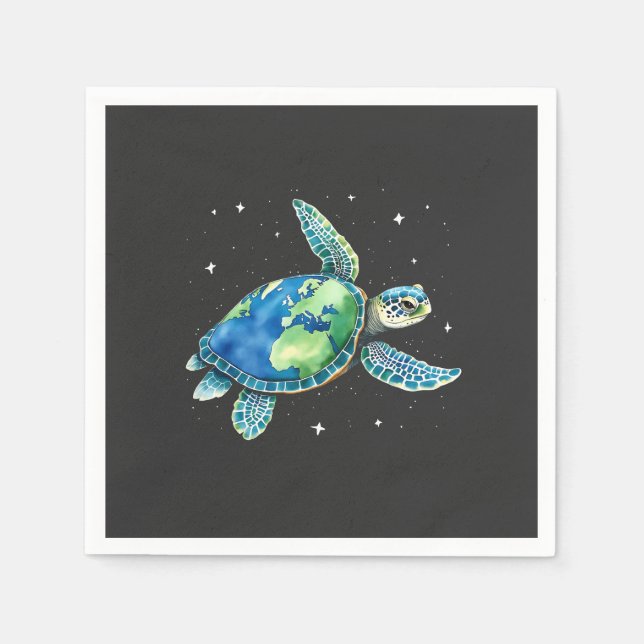 Sea Turtle Earth Day 2025 Sea Animals Serviette (Vorderseite)