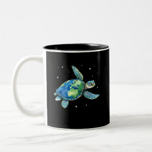 Sea Turtle Earth Day 2025 Sea Animals Zweifarbige Tasse