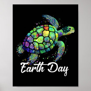 Sea Turtle Earth Day Natural Rettete the Earth Men Poster