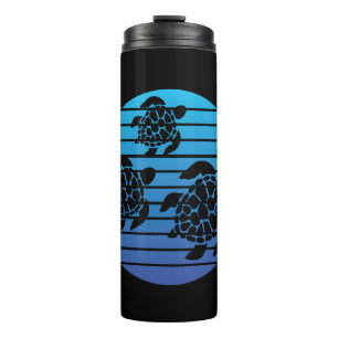 Sea Turtle Family Blue Ocean Schwimmbad Thermosbecher