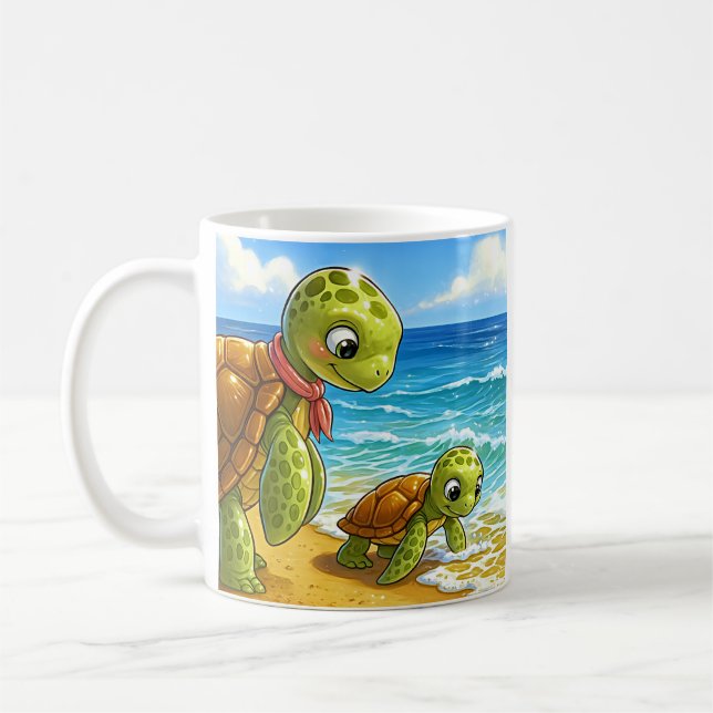 Sea Turtle Family Kaffeetasse (Links)