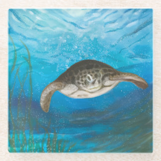 Sea turtle Glass Coaster Glasuntersetzer