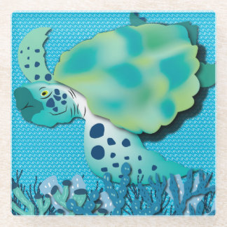 Sea Turtle Glass Untersetzer