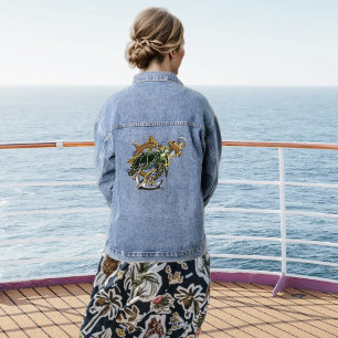Sea Turtle Green Blue Jeansjacke