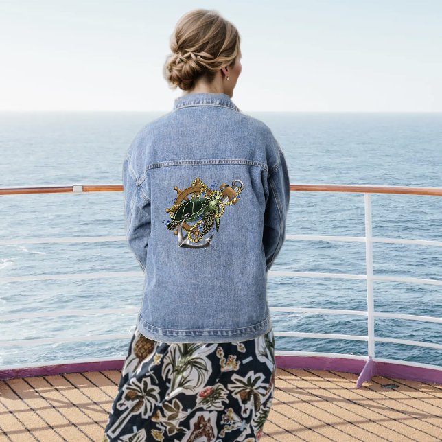 Sea Turtle Green Blue Jeansjacke (Von Creator hochgeladen)