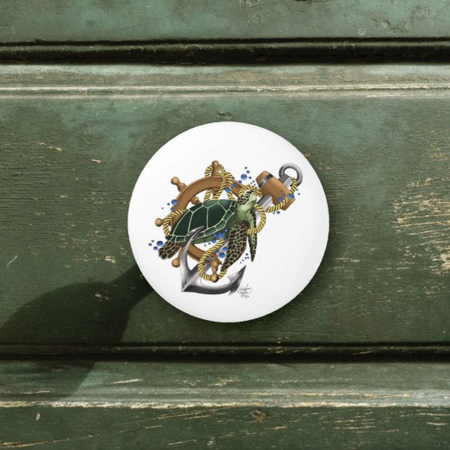 Sea Turtle Green Blue Keramikknauf (Von Creator hochgeladen)