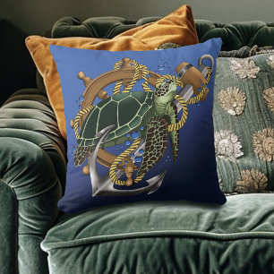 Sea Turtle Green Blue Kissen