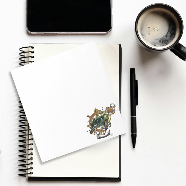 Sea Turtle Green Blue Notizblock (Von Creator hochgeladen)