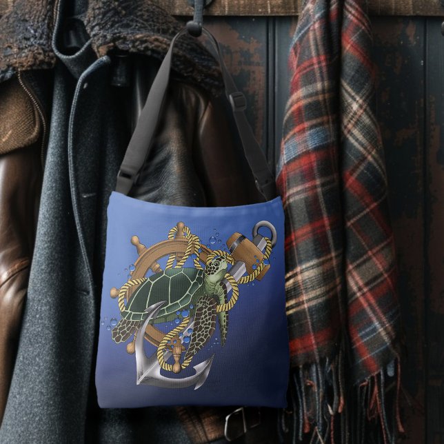 Sea Turtle Green Blue Tragetaschen Mit Langen Trägern (Von Creator hochgeladen)