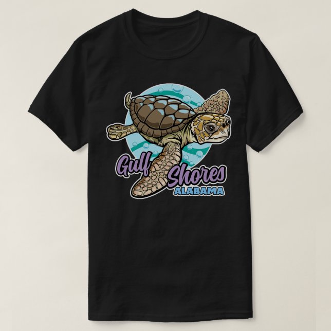 Sea Turtle Gulf Shows Alabama TShirt (Design vorne)