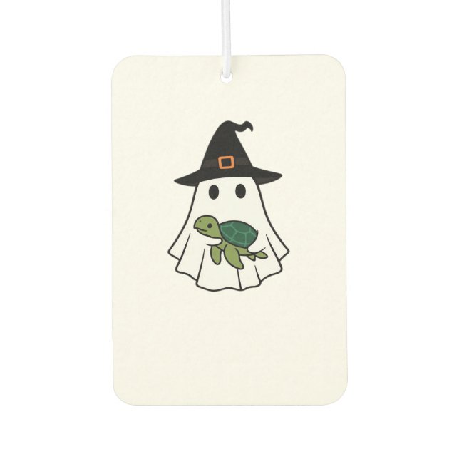 Sea Turtle Halloween Ghost Witch Hat Animal Lovers Autolufterfrischer (Vorderseite)