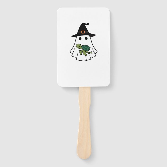 Sea Turtle Halloween Ghost Witch Hat Animal Lovers Fächer (Vorderseite)