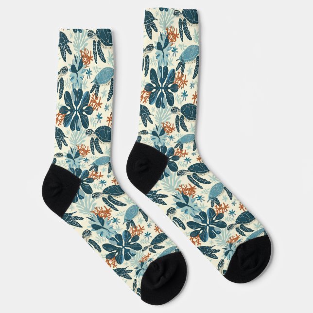 Sea Turtle Hawaiian Beach Vibes Socken (Rechts)