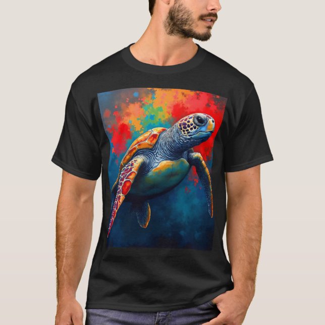 Sea Turtle in Deep Sea T-Shirt (Vorderseite)