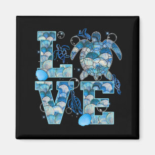 Sea Turtle Liebe Shirt Ocean Beach Tierfreunde Magnet