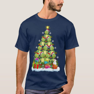 Sea Turtle Lover Xmas Lights Funny Sea Turtle Chry T-Shirt