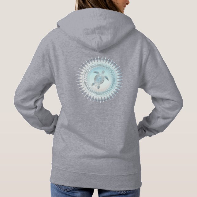 Sea Turtle Mandala | Beach Style Hoodie (Rückseite)