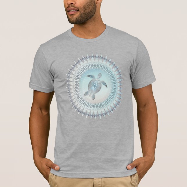 Sea Turtle Mandala Beach Style T-Shirt (Vorderseite)