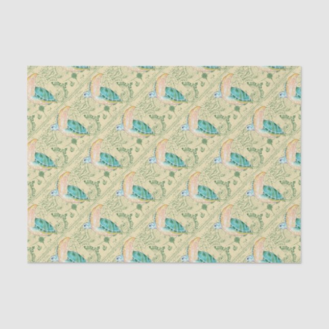 Sea Turtle Map Seidenpapier (Vorderseite)