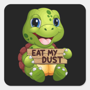 Sea Turtle Meereswelt Ocean Turtles Animal Gift Id Quadratischer Aufkleber