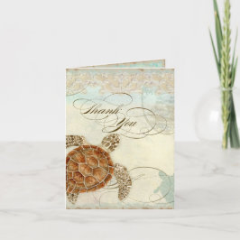 Sea Turtle Modern Coastal Ocean Beach Wirbel Style Dankeskarte