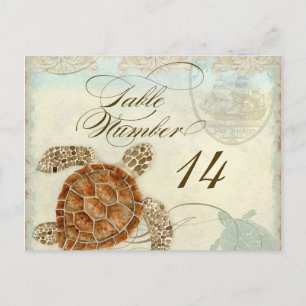 Sea Turtle Modern Coastal Ocean Beach Wirbel Style Postkarte