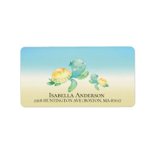 Sea Turtle Neutral Baby Shower-Adressetikett Adressaufkleber