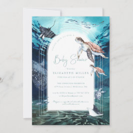 Sea Turtle Ocean Baby Shower Einladung