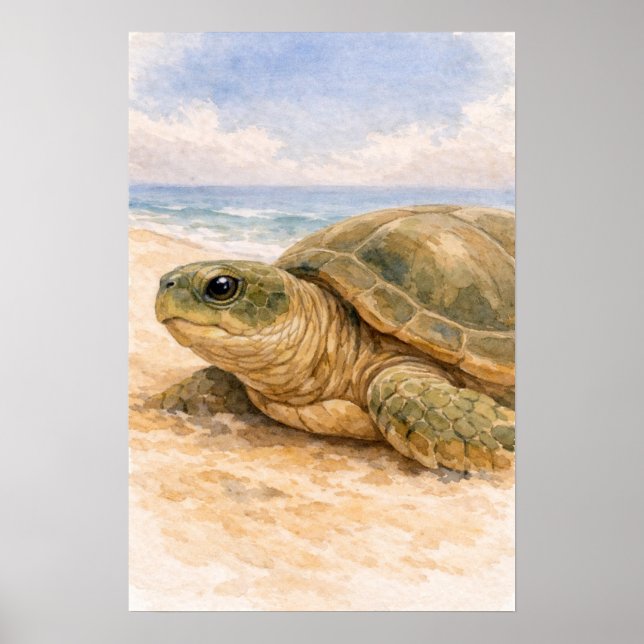 Sea Turtle Ocean Beach Poster (Vorne)