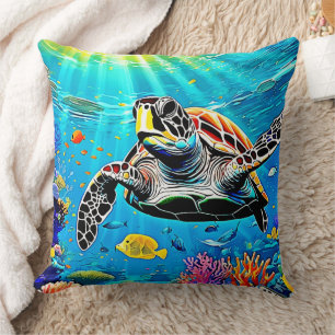 Sea Turtle Reef Life Kissen