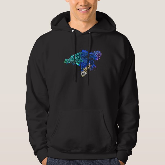 Sea Turtle Reptile Ocean Sea Animal Colorful  1 Hoodie (Vorderseite)