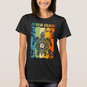 Sea Turtle Retro Amelia Insel Florida Familie Vaca T-Shirt
