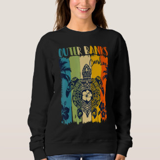 Sea Turtle Retro Outer Banks Carolina Theme Family Sweatshirt