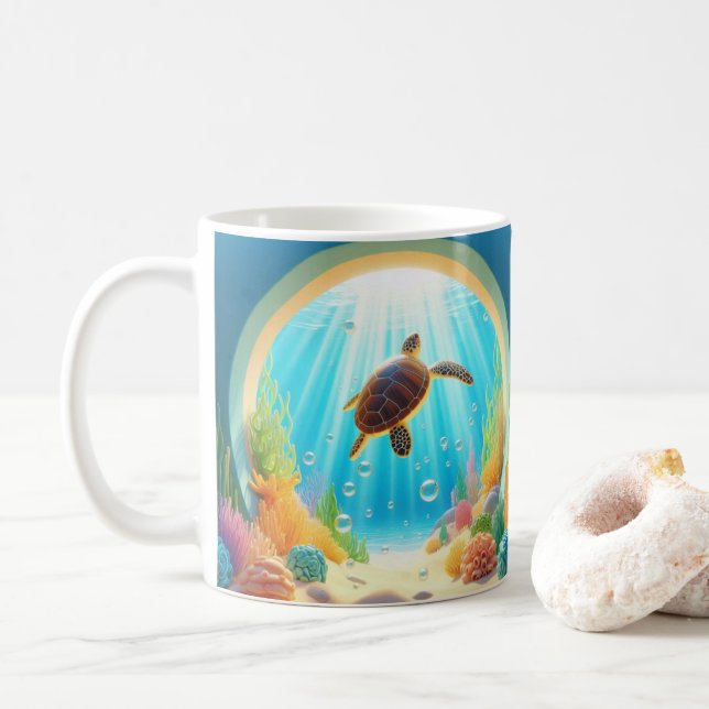 Sea Turtle Sanctuary Tasse (Mit Donut)