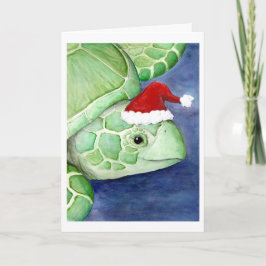 Sea Turtle Santa Feiertagskarte