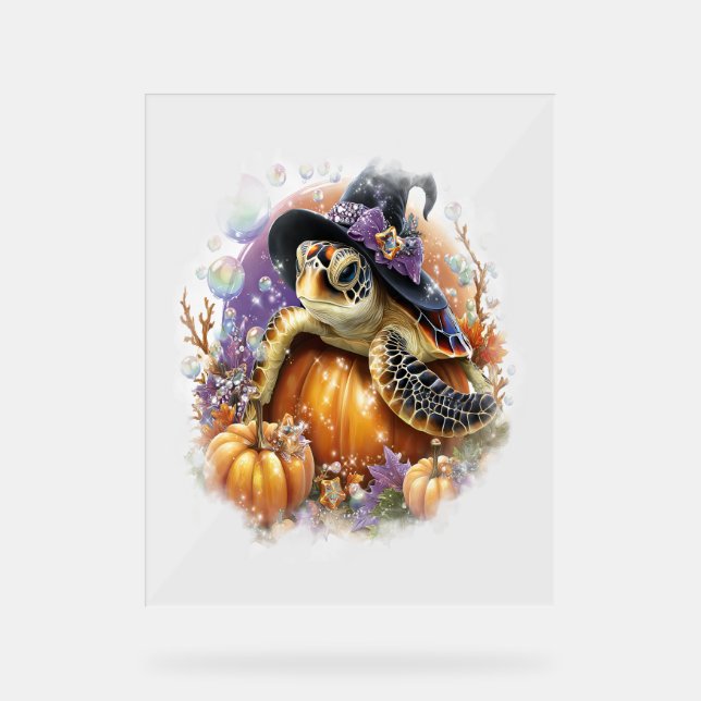 Sea Turtle Shirt Sea Halloween Acrylschild (Vorderseite)