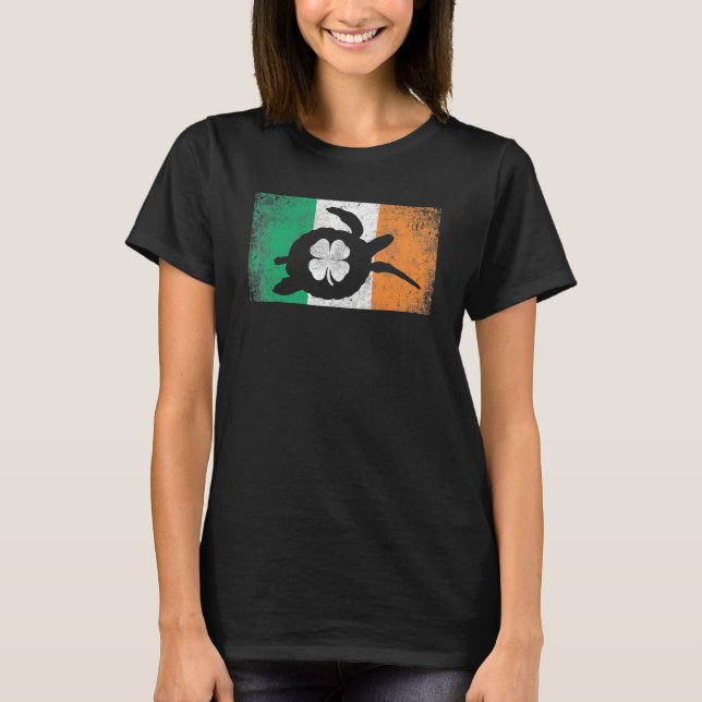 Sea Turtle St Patrick's Day Irish Flag Ireland Sai T-Shirt (Vorderseite)